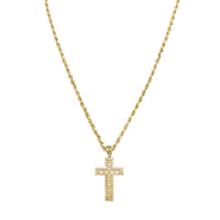 Thumbnail for Yellow Diamond Cross Pendant 10k Yellow Gold 0.20 Ctw