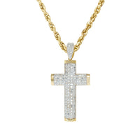 Thumbnail for Yellow Diamond Cross Pendant 10k Yellow Gold 0.20 Ctw