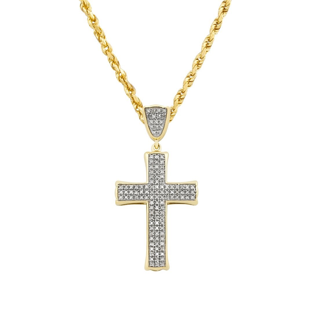Gold and diamond cross pendant Clearance