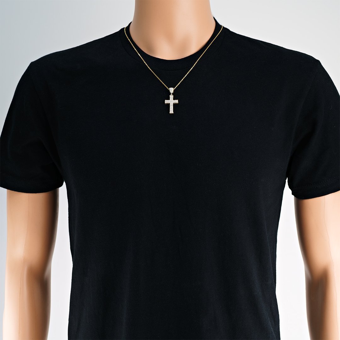 Diamond Cross Pendant 10k Yellow Gold 0.34 Ctw