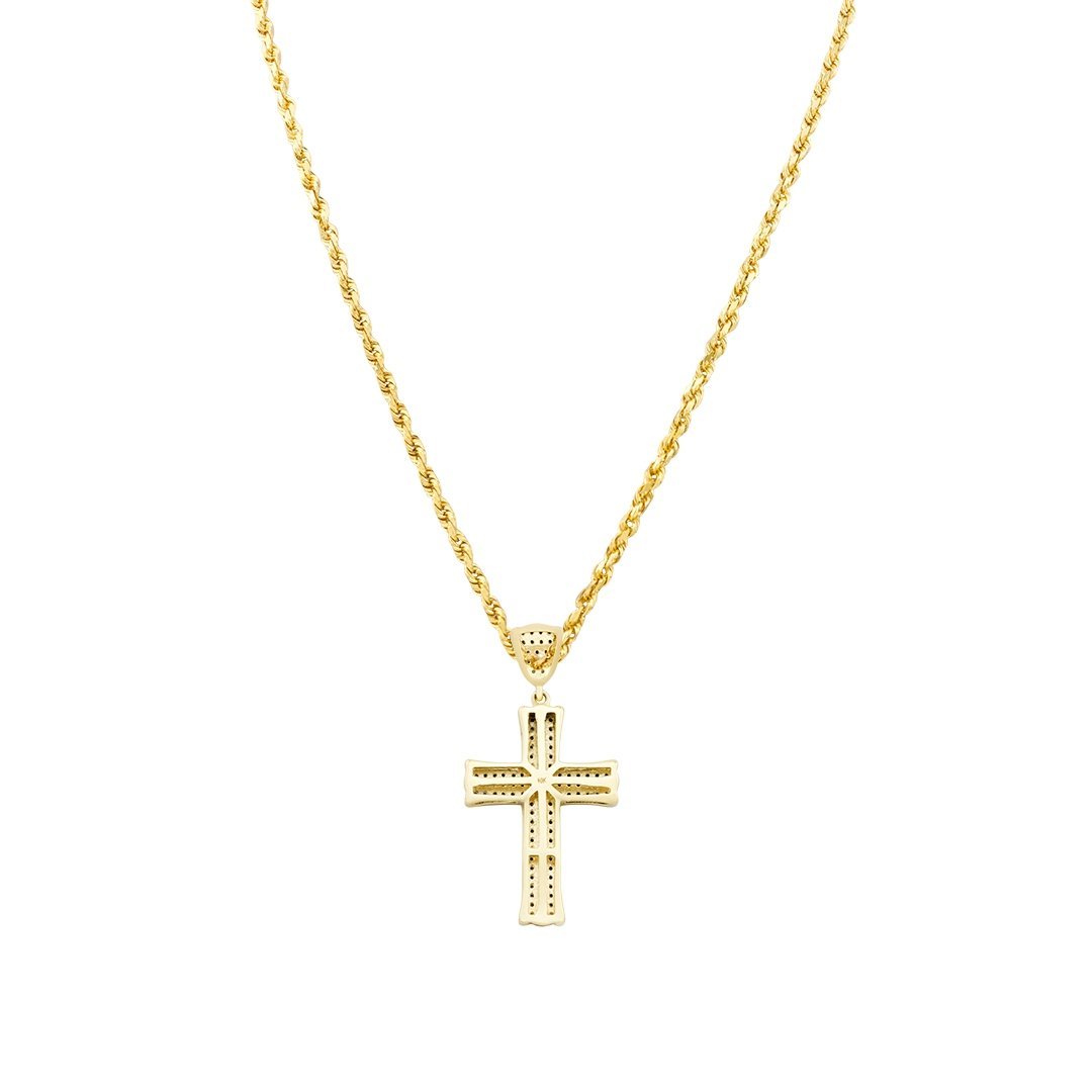 10k Yellow Gold Diamond Cross Pendant 0.34 Ctw
