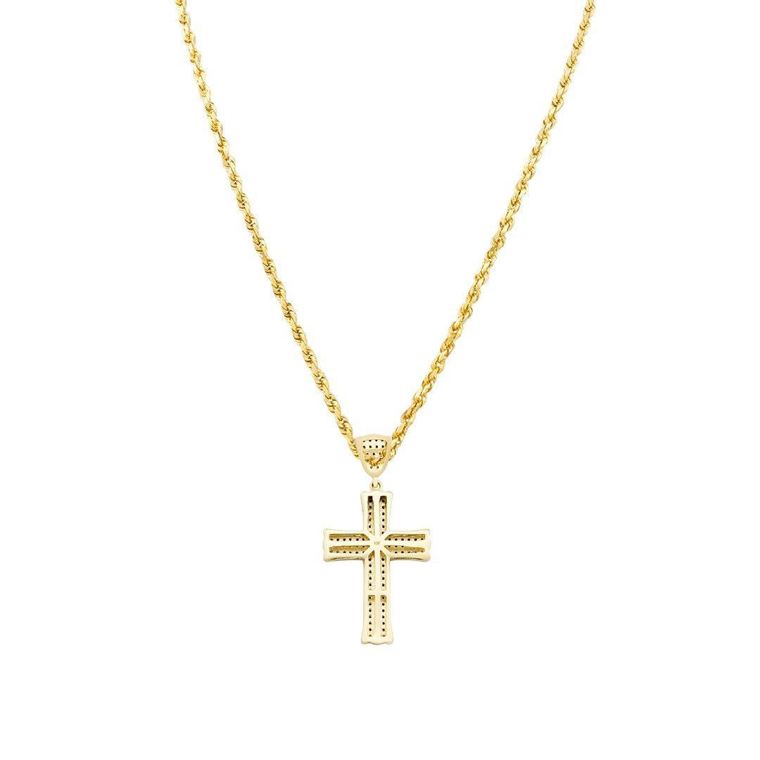 Diamond Cross Pendant 10k Yellow Gold 0.34 Ctw