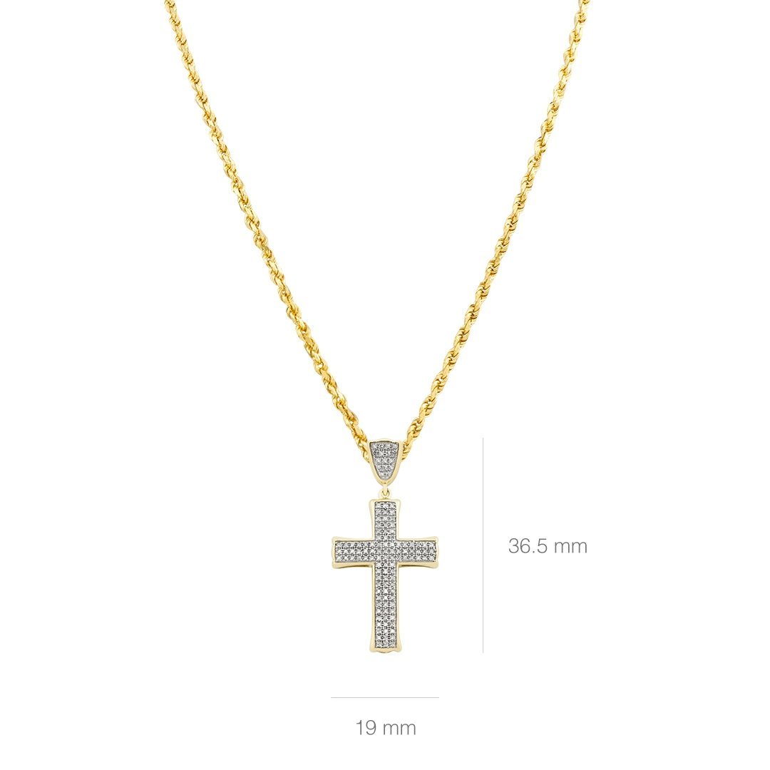 Diamond Cross Pendant 10k Yellow Gold 0.34 Ctw