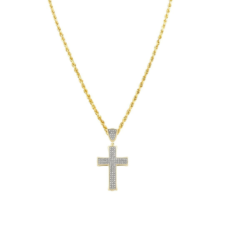 Diamond Cross Pendant 10k Yellow Gold 0.34 Ctw