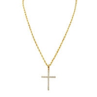 Thumbnail for Diamond Cross Pendant 14k Yellow Gold 0.75 Ctw