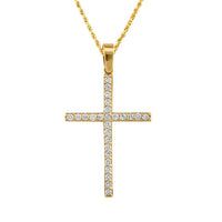 Thumbnail for Diamond Cross Pendant 14k Yellow Gold 0.75 Ctw