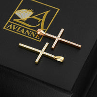 Thumbnail for Diamond Cross Pendant 14k Yellow Gold 0.75 Ctw