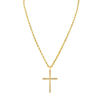 Thumbnail for Diamond Cross Pendant 14k Yellow Gold 0.75 Ctw