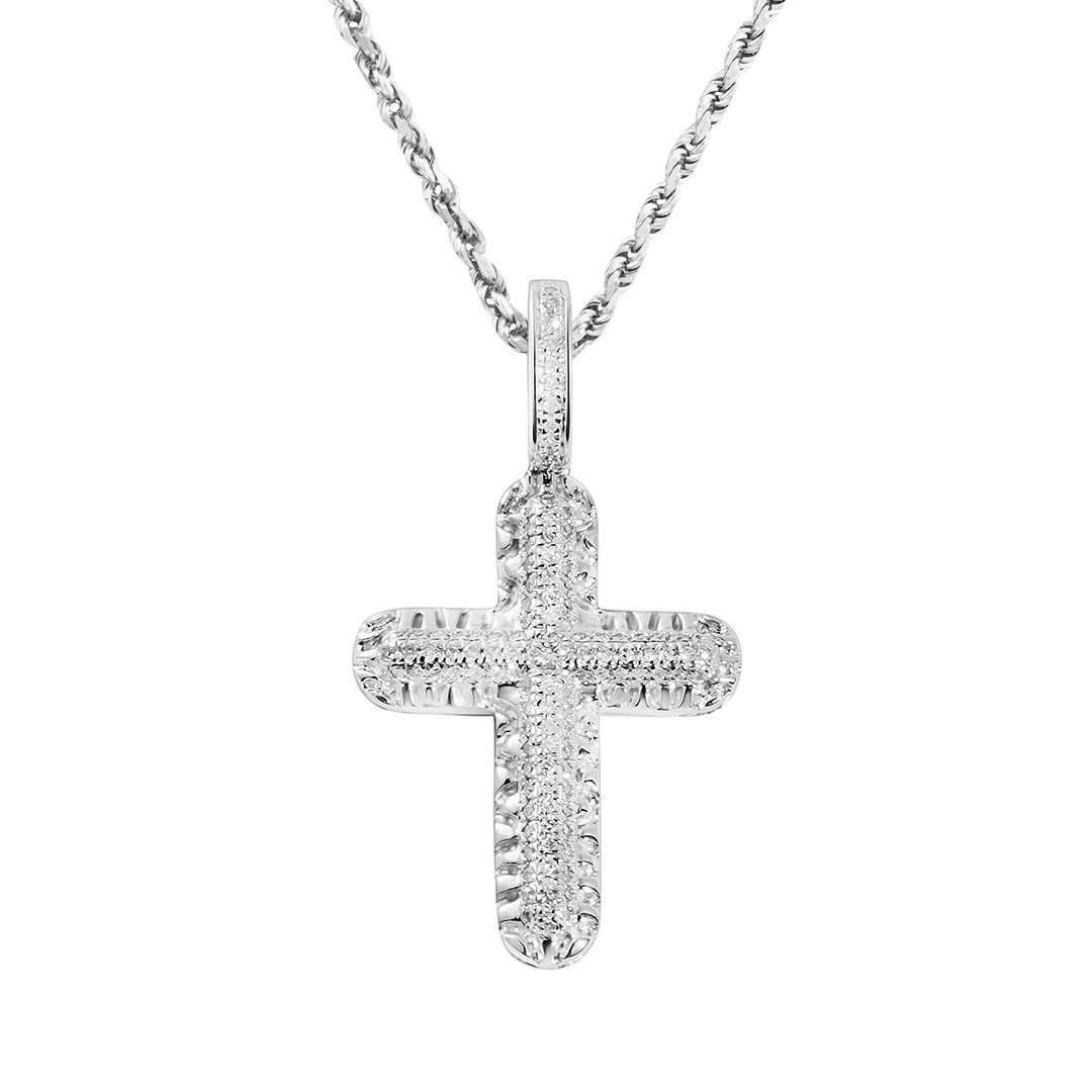 Diamond Cross Pendant in 10k Gold .24 Ctw