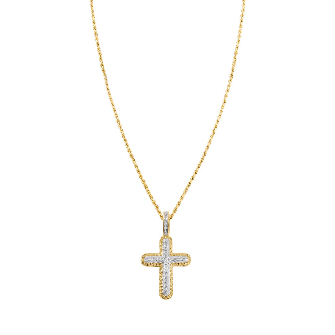 Diamond Cross Pendant in 10k Gold .24 Ctw