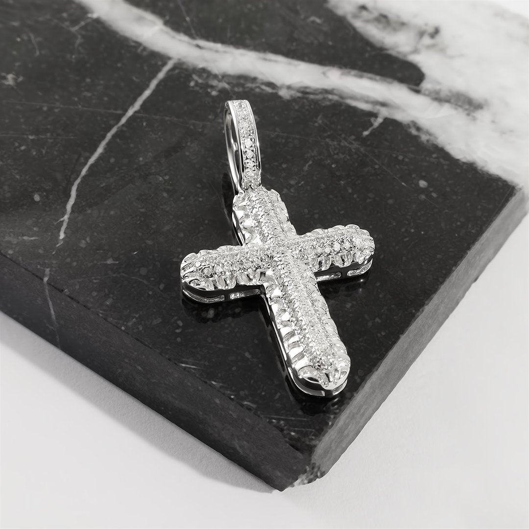 Diamond Cross Pendant in 10k Gold .24 Ctw