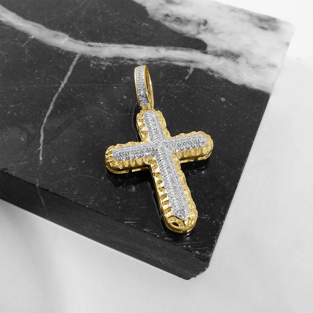 Diamond Cross Pendant in 10k Gold .24 Ctw