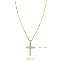 Thumbnail for Yellow Diamond Cross Pendant in 10k Yellow Gold 0.15 Ctw