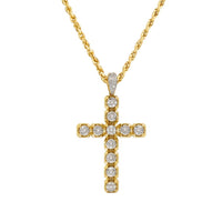 Thumbnail for Yellow Diamond Cross Pendant in 10k Yellow Gold 0.15 Ctw