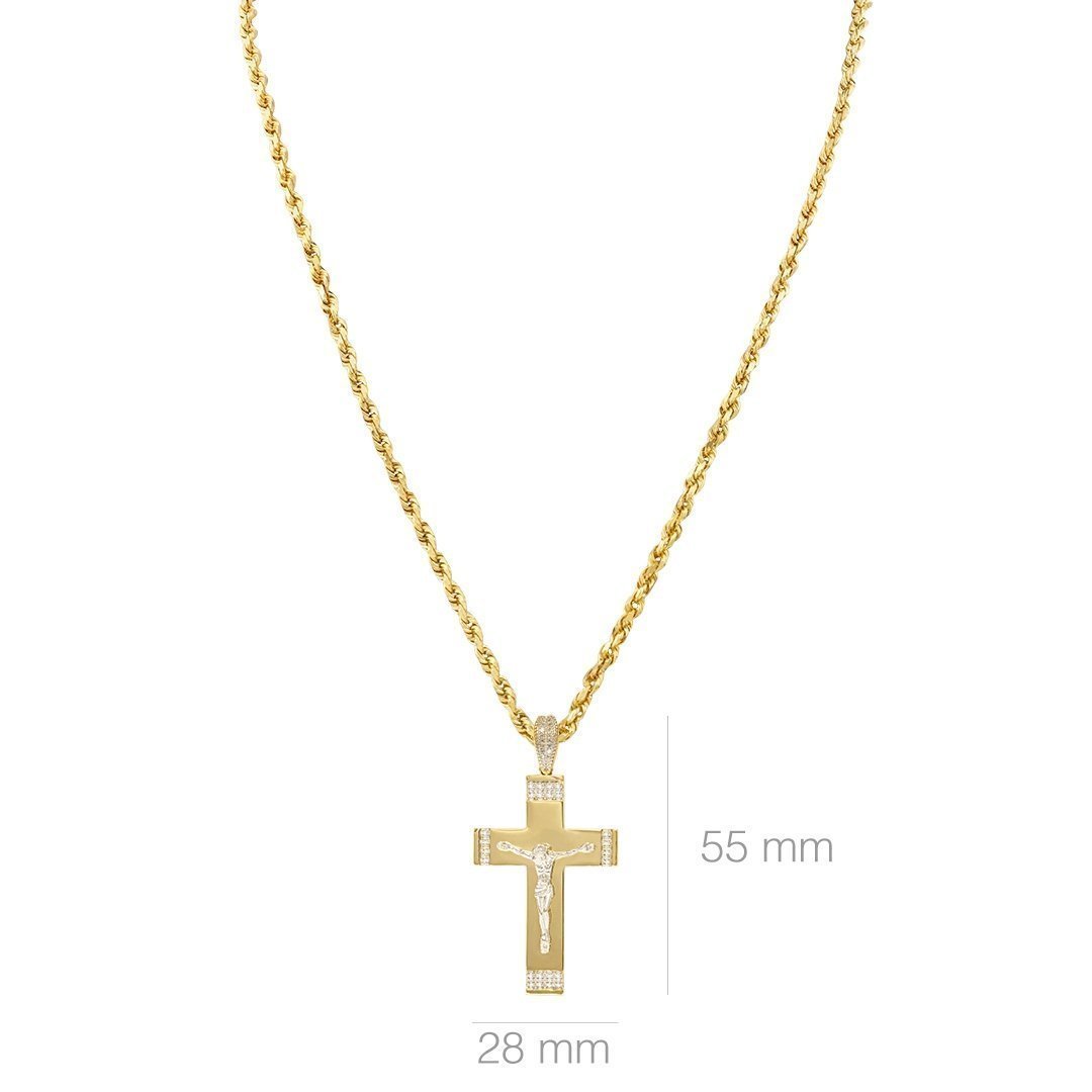 Yellow Diamond Cross Pendant in 10k Yellow Gold 0.20 Ctw