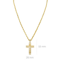 Thumbnail for Yellow Diamond Cross Pendant in 10k Yellow Gold 0.20 Ctw