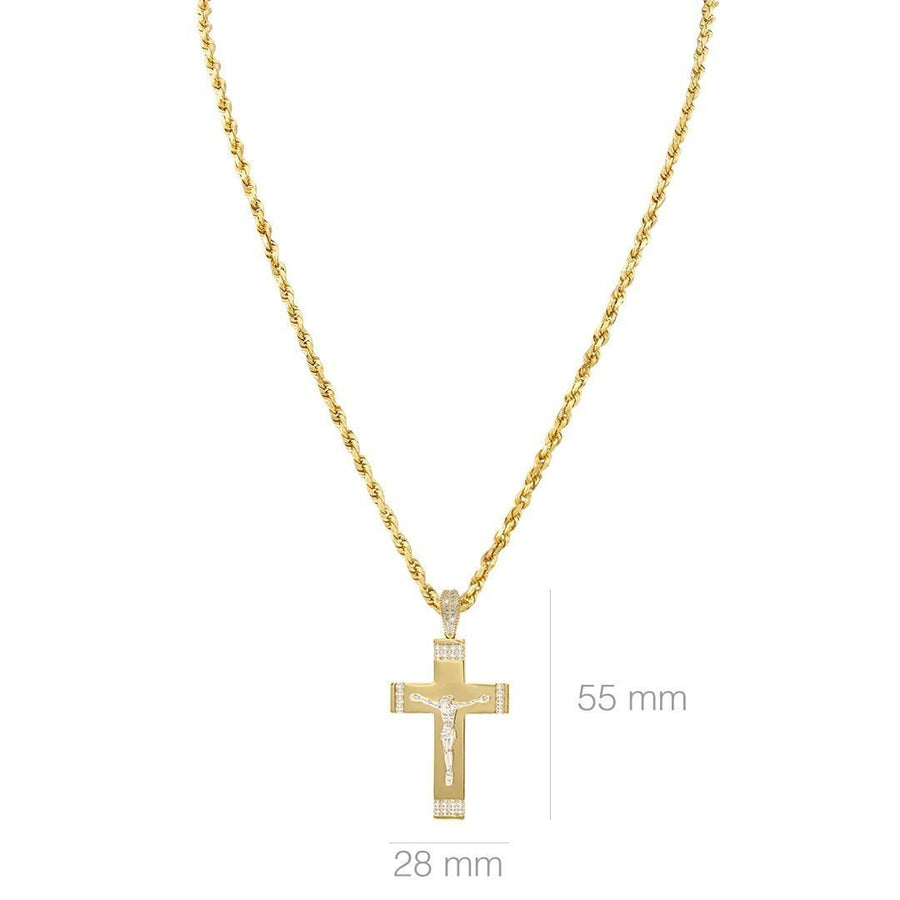 Yellow Diamond Cross Pendant in 10k Yellow Gold 0.20 Ctw
