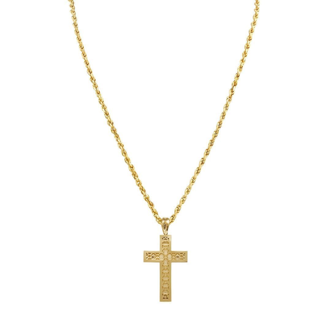 Yellow Diamond Cross Pendant in 10k Yellow Gold 0.20 Ctw