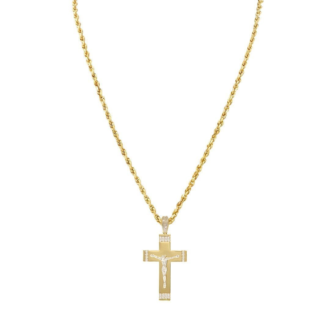 Yellow Diamond Cross Pendant in 10k Yellow Gold 0.20 Ctw