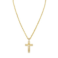 Thumbnail for Yellow Diamond Cross Pendant in 10k Yellow Gold 0.20 Ctw