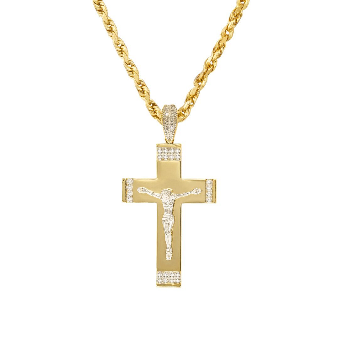 Yellow Diamond Cross Pendant in 10k Yellow Gold 0.20 Ctw