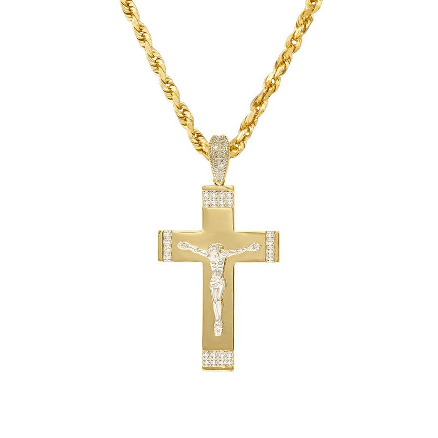 Yellow Diamond Cross Pendant in 10k Yellow Gold 0.20 Ctw