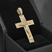 Thumbnail for Yellow Diamond Cross Pendant in 10k Yellow Gold 0.20 Ctw