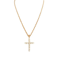 Thumbnail for Rose Diamond Cross Pendant in 14k Rose Gold 2.10 Ctw