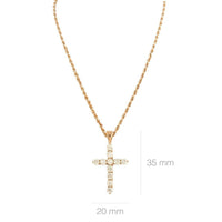 Thumbnail for Rose Diamond Cross Pendant in 14k Rose Gold 2.10 Ctw