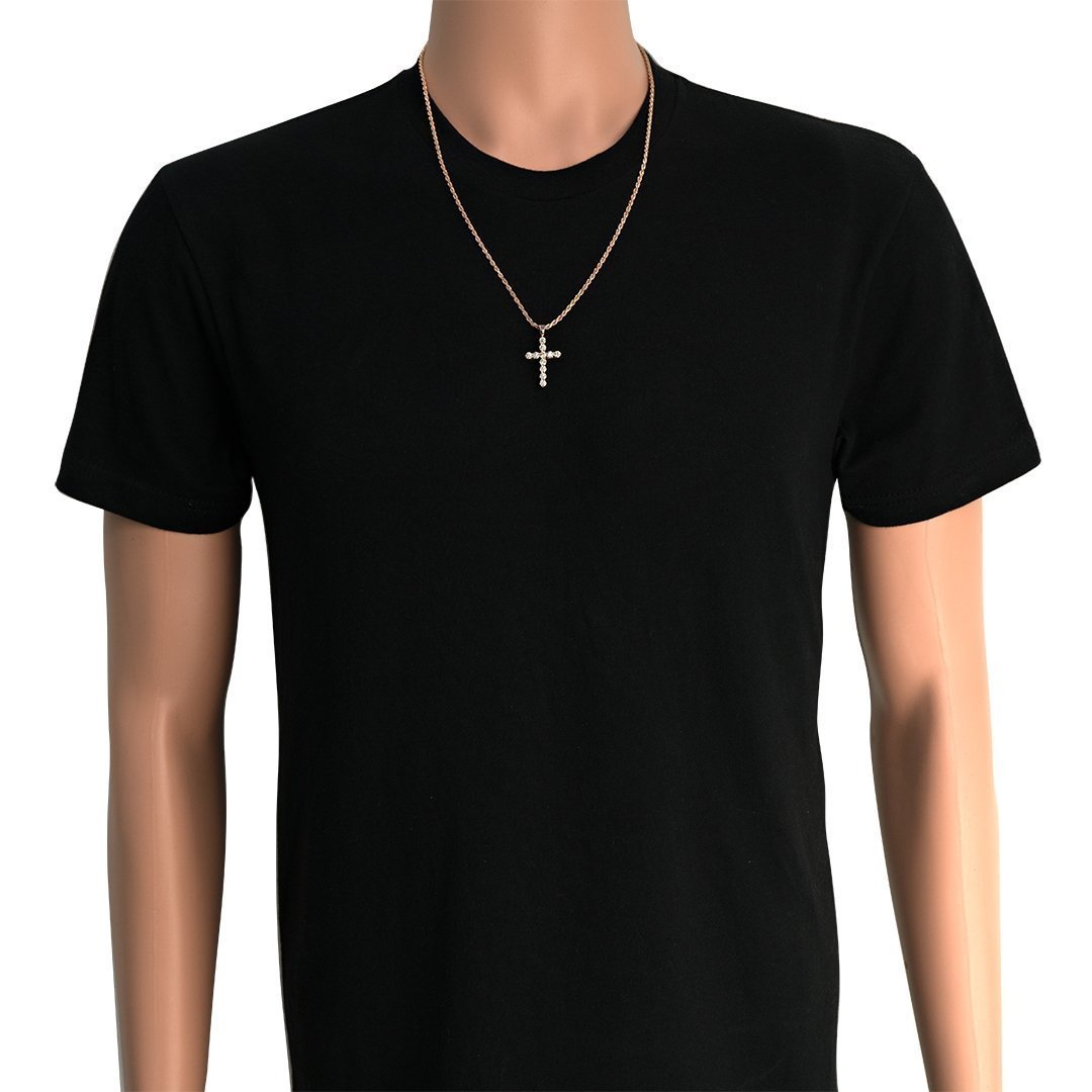 Rose Diamond Cross Pendant in 14k Rose Gold 2.10 Ctw
