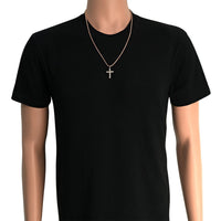Thumbnail for Rose Diamond Cross Pendant in 14k Rose Gold 2.10 Ctw