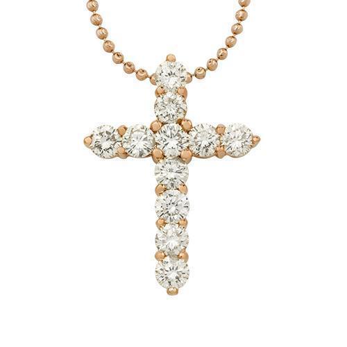 Diamond Cross Pendant in 14k Rose Gold 3.55 Ctw