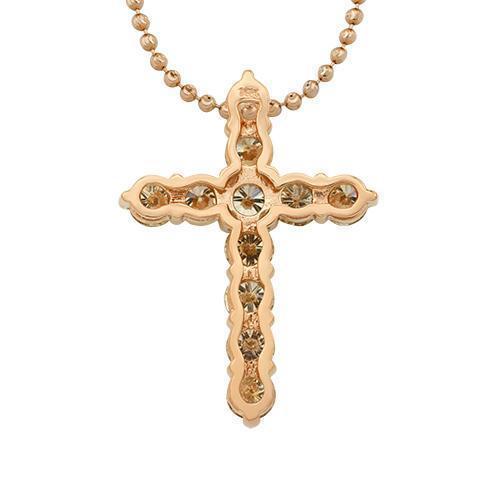 Diamond Cross Pendant in 14k Rose Gold 3.55 Ctw