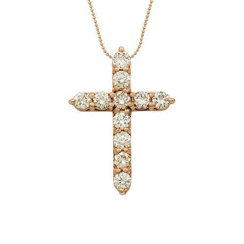 Diamond Cross Pendant in 14k Rose Gold 3.61 Ctw