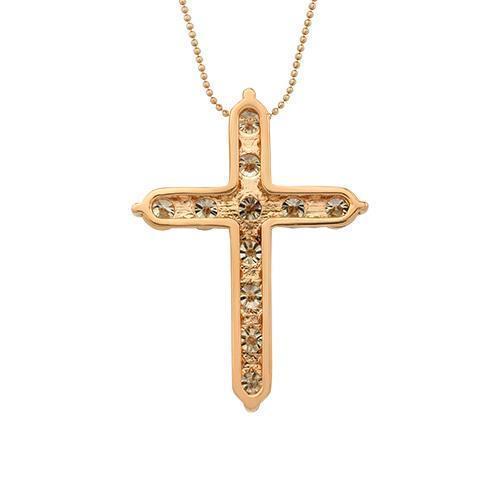 Diamond Cross Pendant in 14k Rose Gold 3.61 Ctw