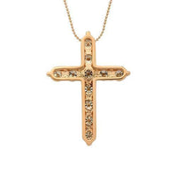 Thumbnail for Diamond Cross Pendant in 14k Rose Gold 3.61 Ctw