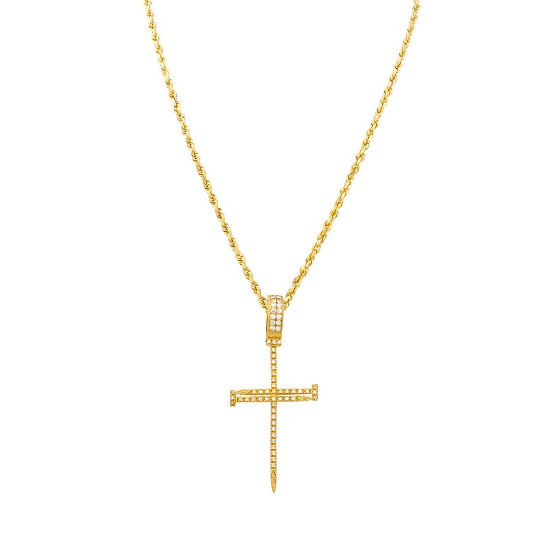 Yellow Diamond Cross Pendant in 14k Yellow Gold 0.65 Ctw