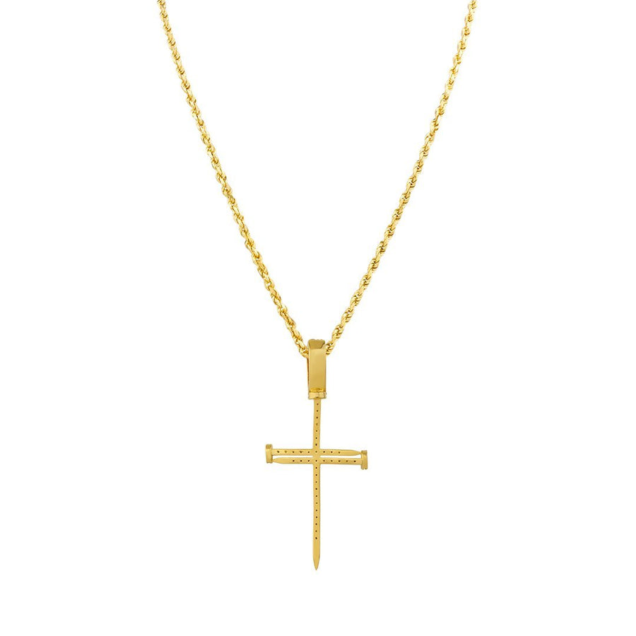 Yellow Diamond Cross Pendant in 14k Yellow Gold 0.65 Ctw