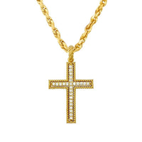 Thumbnail for Yellow Diamond Cross Pendant in 14k Yellow Gold 0.75 Ctw