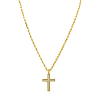 Thumbnail for Yellow Diamond Cross Pendant in 14k Yellow Gold 0.75 Ctw