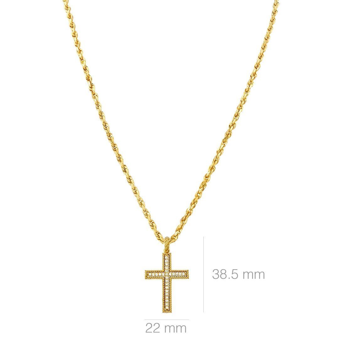 Yellow Diamond Cross Pendant in 14k Yellow Gold 0.75 Ctw