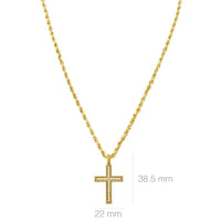 Thumbnail for Yellow Diamond Cross Pendant in 14k Yellow Gold 0.75 Ctw