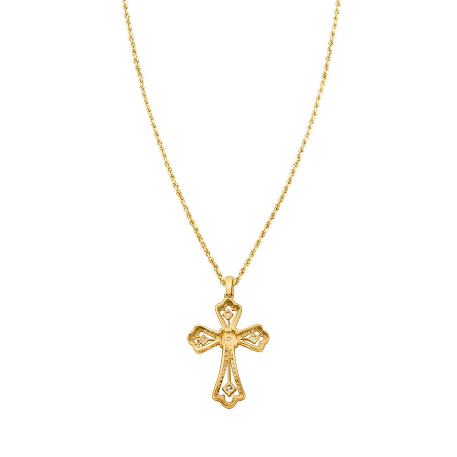 Yellow Diamond Cross Pendant in 14k Yellow Gold 1.75 Ctw
