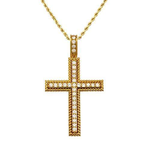 Diamond Cross Pendant in 14k Yellow Gold 2.78 Ctw