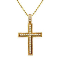 Thumbnail for Diamond Cross Pendant in 14k Yellow Gold 2.78 Ctw
