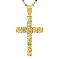 Thumbnail for Diamond Cross Pendant in 18k Yellow Gold 7 Ctw