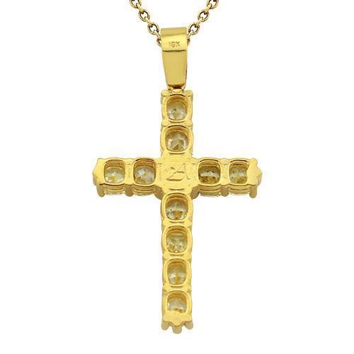 Diamond Cross Pendant in 18k Yellow Gold 7 Ctw