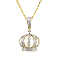 Thumbnail for Yellow Diamond Crown Pendant in 10k Yellow Gold 0.50 Ctw
