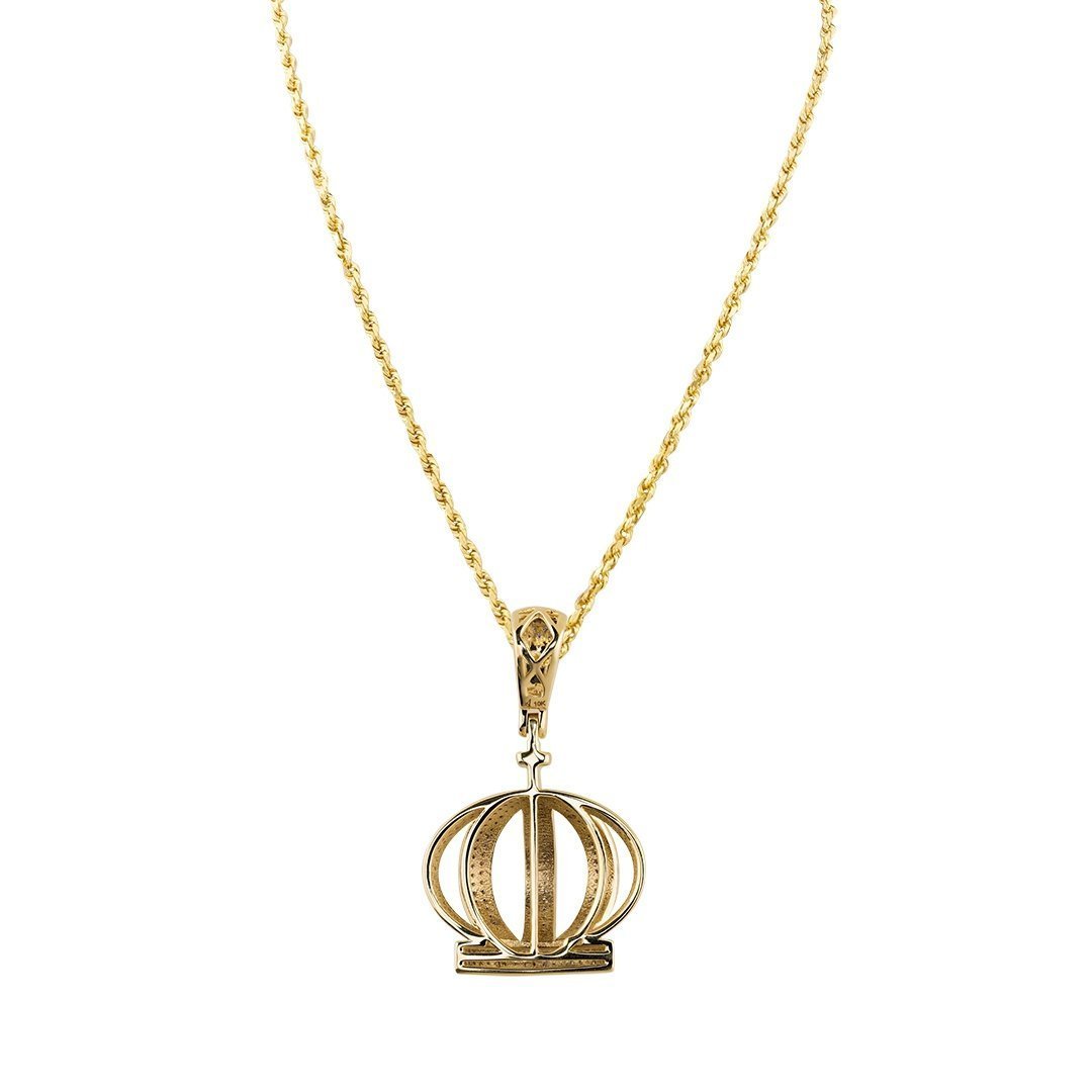 Yellow Diamond Crown Pendant in 10k Yellow Gold 0.50 Ctw