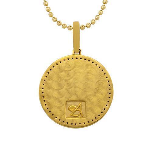 Yellow Diamond Custom Bitcoin Pendant in 10k Yellow Gold 1 Ctw